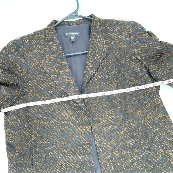 Eileen Fisher Silk Blend Jacquard Wave Jacket - Picture 6 of 8